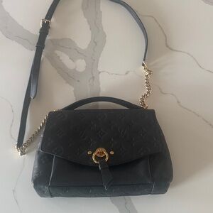 Louis Vuitton Blanche Black Crossbody Bag with Gold Accents